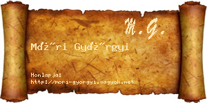 Móri Györgyi névjegykártya