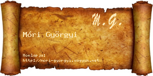 Móri Györgyi névjegykártya